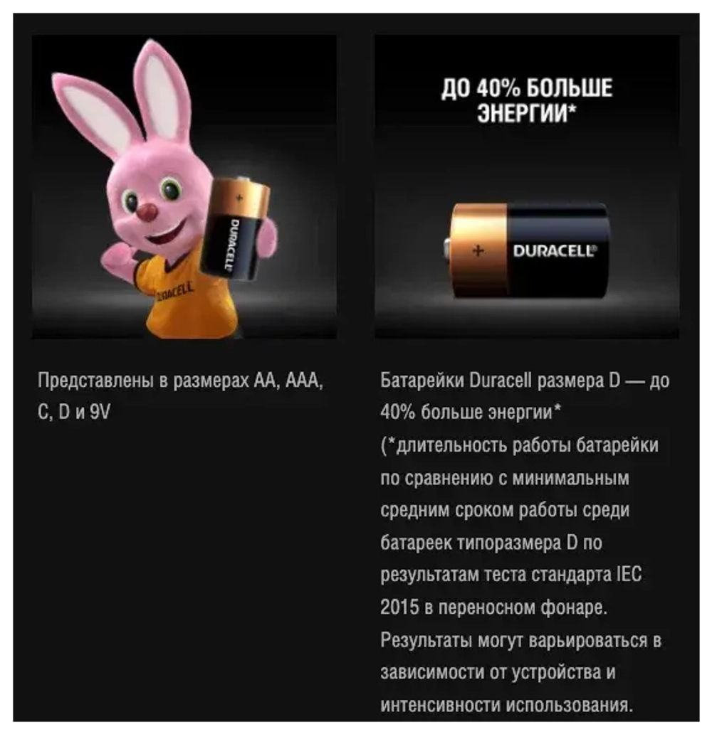 Батарейка DURACELL LR20