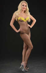 Черный кэтсьюит с желтой бахромой (Размер: S-M-L) (Цвет: черный с желтым)