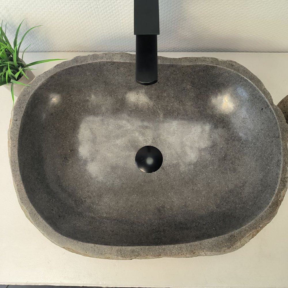 Раковина из речного камня RS-66076 58х43х15 из натурального камня