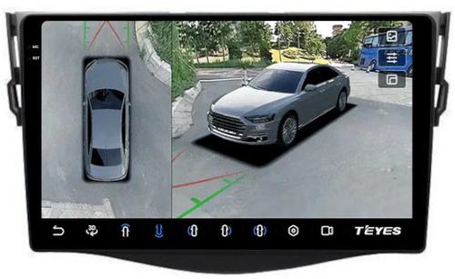 Магнитола для Toyota RAV4 30 2005-2012, Vanguard (рамка 9) - Teyes CC3-2K-360 на Android 10, Быстрая, 2K QLED, CarPlay, 4G SIM-слот, 4 камеры в комплекте