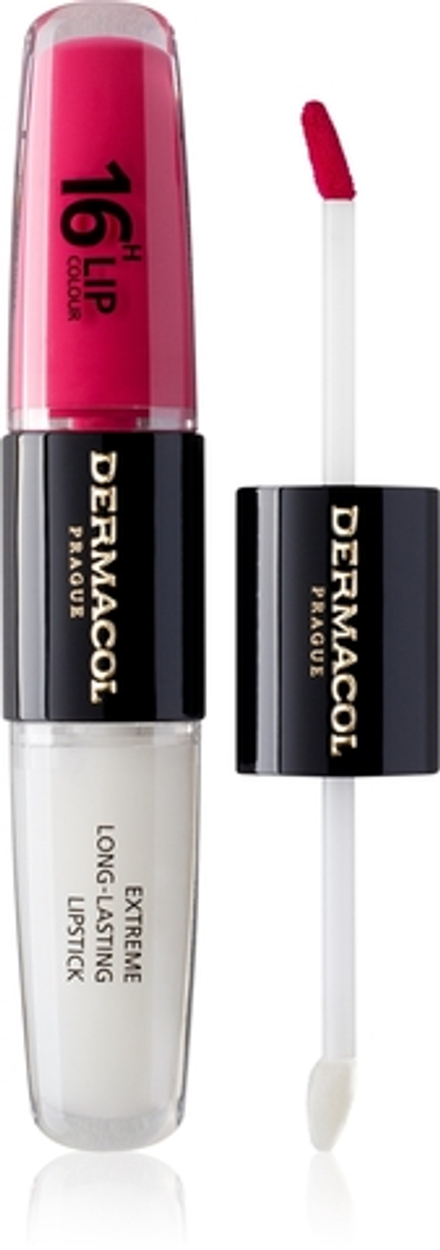 Dermacol 16H Lip Colour - Долговременная помада и блеск для губ оттенок 08 Pink Tastic, 2 ml