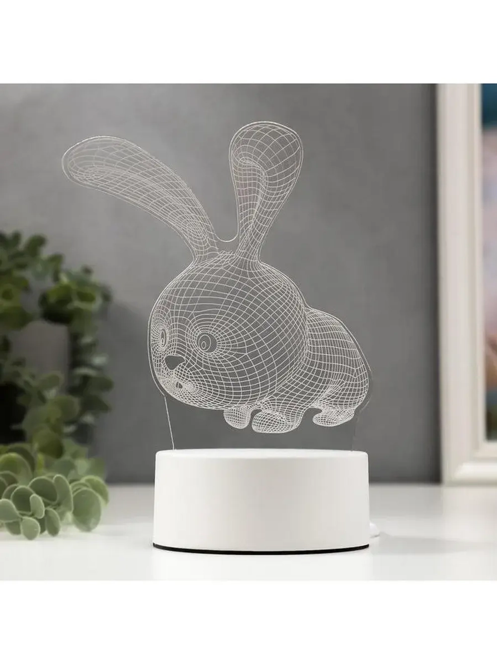 Светильник «Кролик» LED RGB от сети 9.5×14×19 см RISALUX