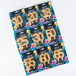 Свеча Цифра, 55 Юбилейные шарики, Золото, 8 см, 1 шт.
