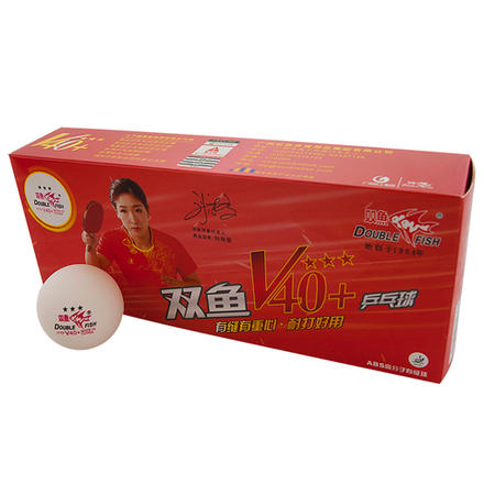 Мяч для настольного тенниса DOUBLE FISH 3***, V111F1, диам. V40 мм, ITTF Appr,плаcтик,упак.10 шт,белый