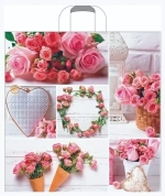 Пакет ПЭ с петлевой ручкой 45х45+3 (60) Артпласт (Романтичная роза) Россия