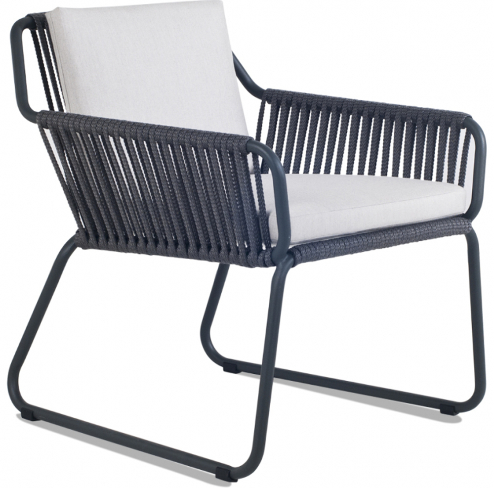 Кресло плетеное с подушками Papatya Riva-K Lounge, антрацит, серый