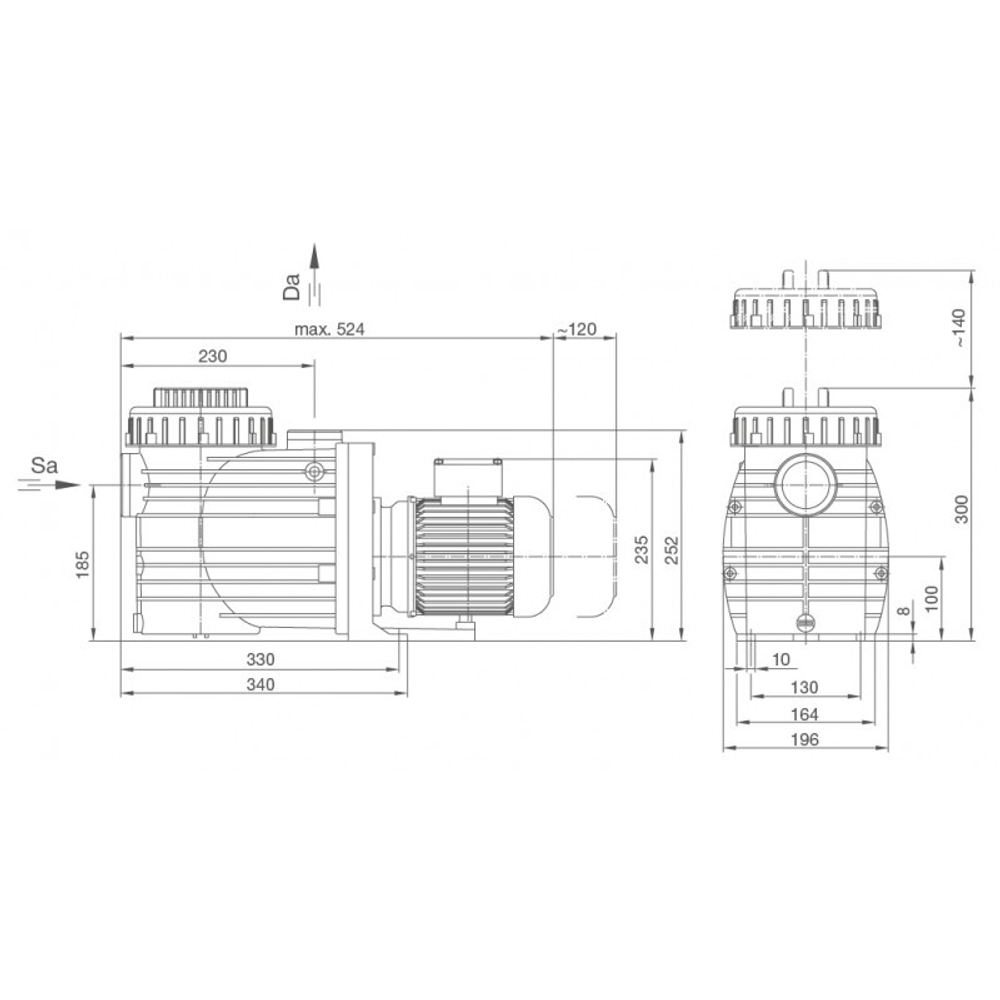 Насос BADU Magna 12 с префильтром 12 м³/ч, 0,65/0,45 кВт, 220 В
