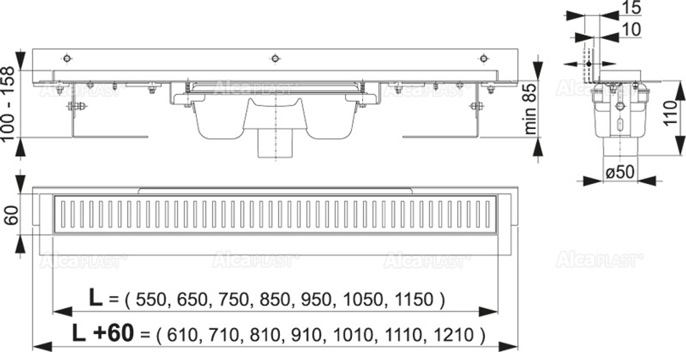 Душевой лоток AlcaPlast APZ1004-750 Flexible