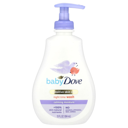 Dove, для детей, для ухода за чувствительной кожей, для ночного умывания, успокаивающее увлажняющее средство, 384 мл (13 жидк. унций)