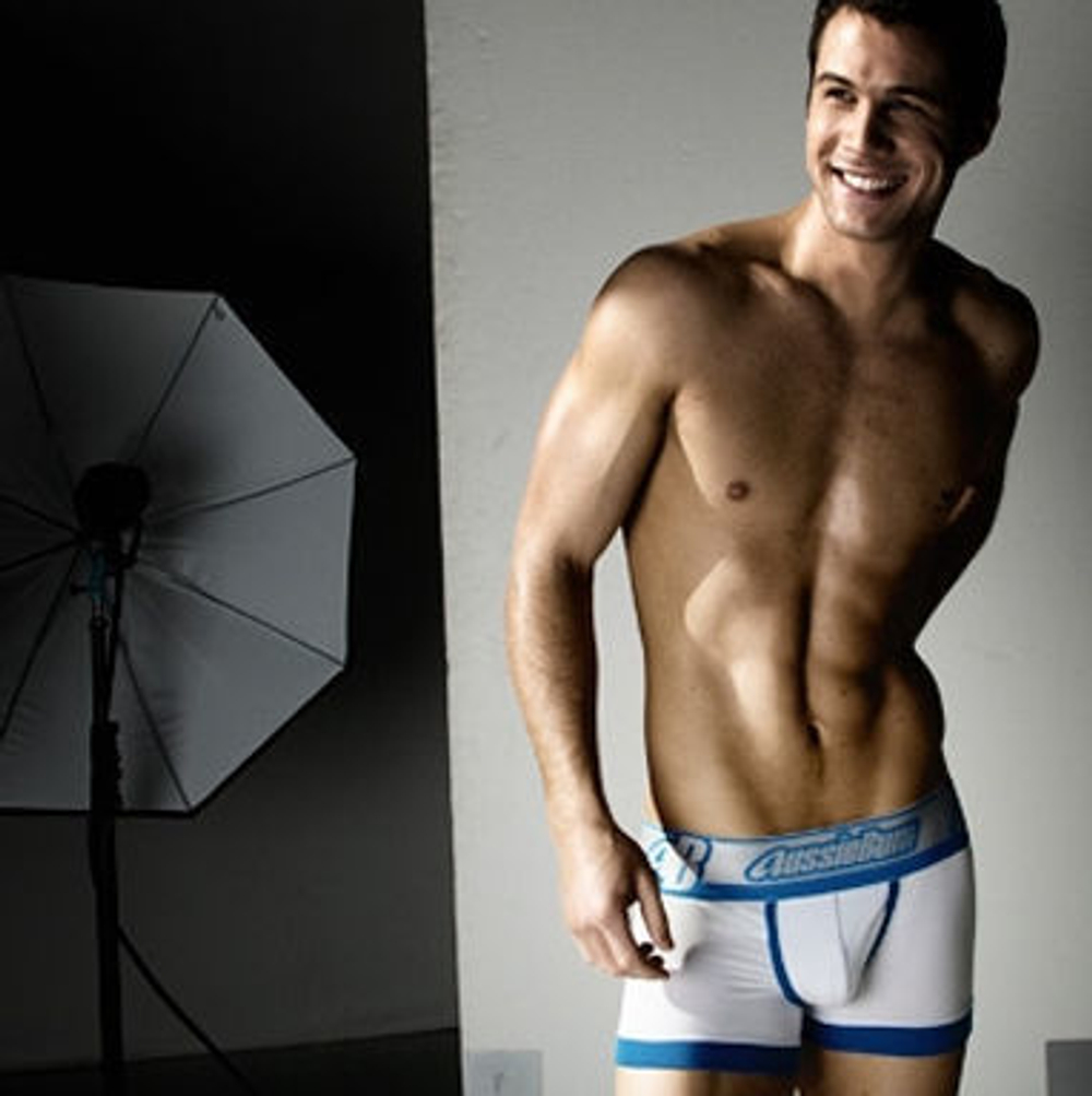 Мужские трусы хипсы Aussiebum Lightening Hip White & Blue AB00200