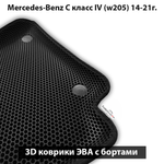 Передние автомобильные коврики ЭВА с бортами для Mercedes-Benz C-класс IV (W205) 14-21г.