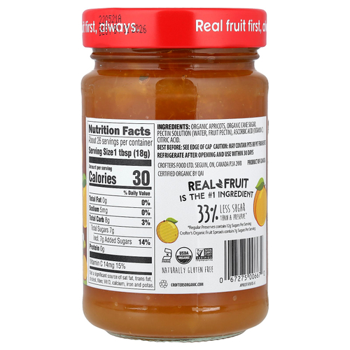Crofter's Organic, Apricot Fruit Spread, 16.5 oz (468 g)