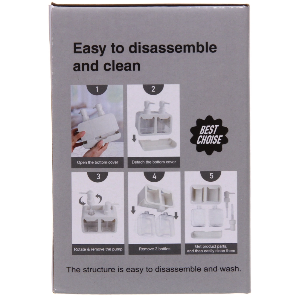 Дозатор для моющих средств 2х350мл 17х19х16 белый 8875