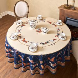 СКАТЕРТЬ КРУГЛАЯ "PASSAGE" 190СМ ,БЕЖЕВЫЙ, 100% ХЛОПОК,ТВИЛ,ПРОПИТКА