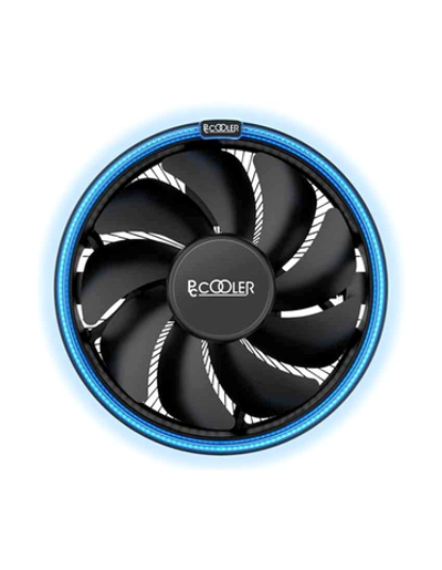 PCCooler E126MB S775/115X/AM2/2+/AM3/3+/AM4/FM1/FM2/2+ (48 шт/кор, TDP 92W, вент-р 120мм с PWM, Blue LED FAN, 1000-1800RPM, 26.5dBa) Retail Color Box