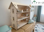 Кукольный домик для девочек, 61х27х65, Виктория, полка органайзер для игрушек, в детскую, березовая фанера