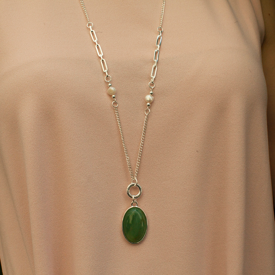 Колье Fiore Luna GREEN AVENTURINE LN5155 G/S