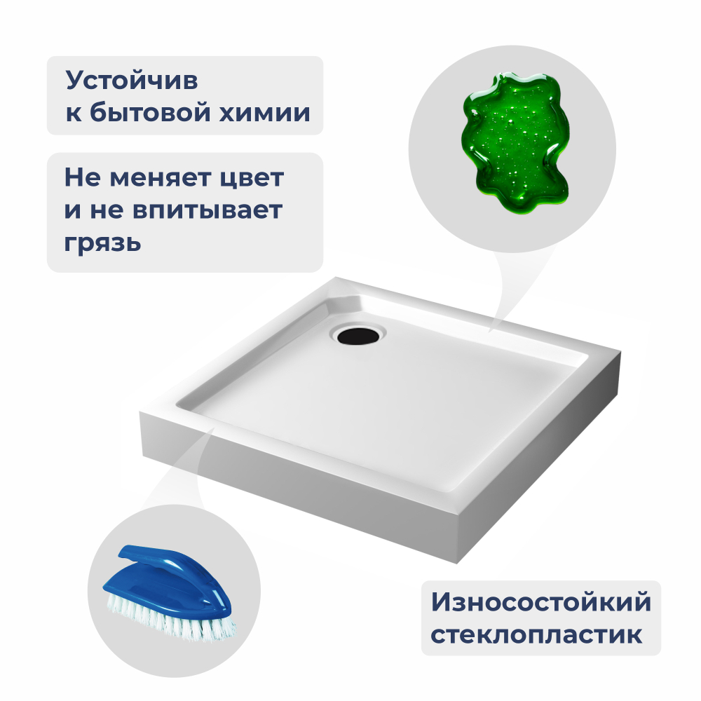 Душевой поддон RGW SMC-C-088W (800x800)