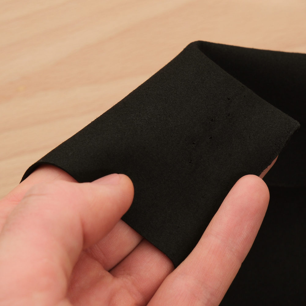 Микрофибра 0,7 мм а-ля велюр, цвет черный, лист 140*50 см