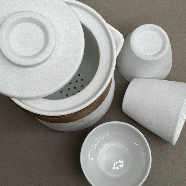 Набор Матовый белый, керамика, в чехле