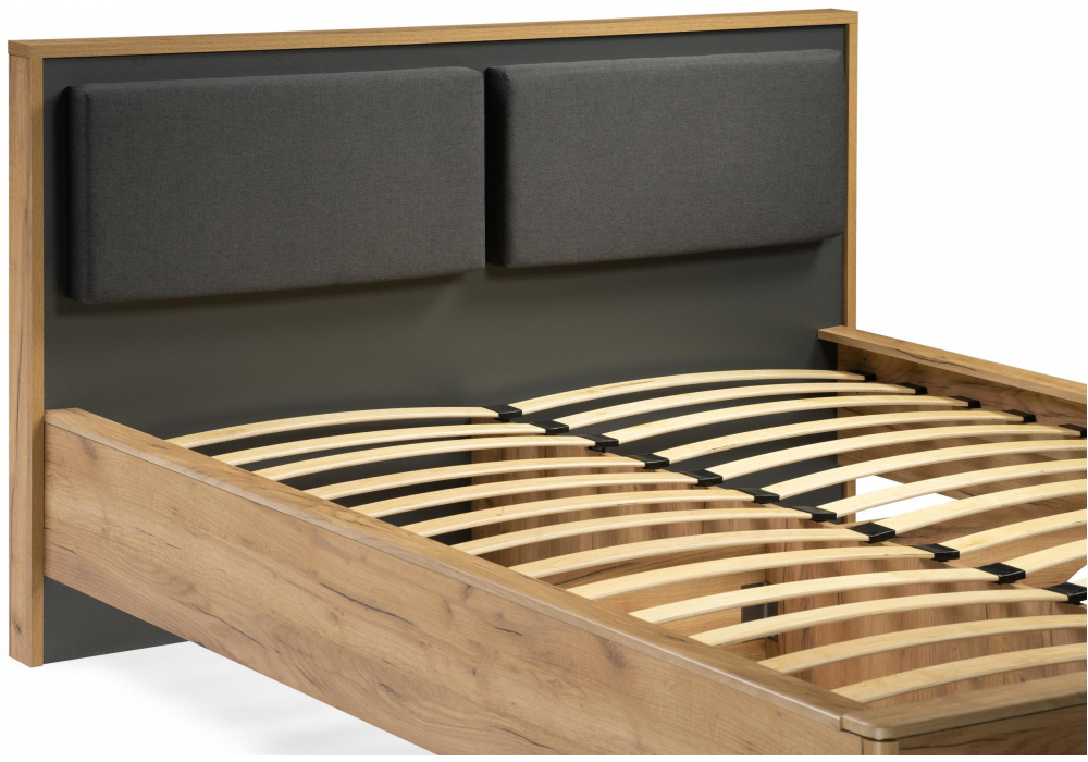 Кровать Woodville Клауд 140х200 парящая дуб крафт золотой, антрацит