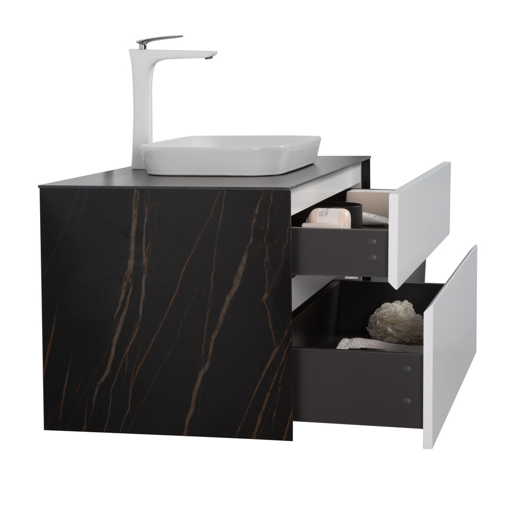 Тумба с раковиной Black&White Universe 100 см U907.1000-1 white matt / lauren gold