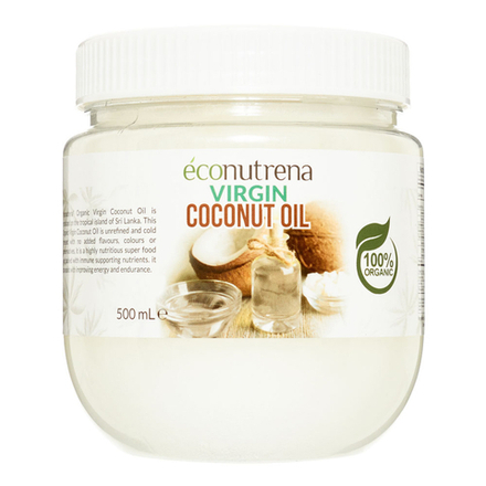 ECONUTRENA Organiс Coconut oil pet Органическое кокосовое масло холодного отжима 500мл