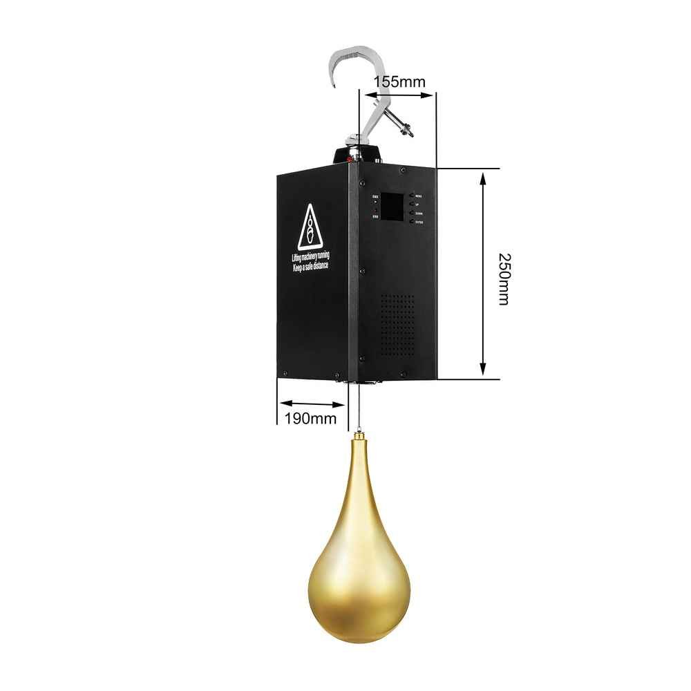 Kinetic Drop — кинетическая световая капля 130×250 мм с одной лебёдкой DMX