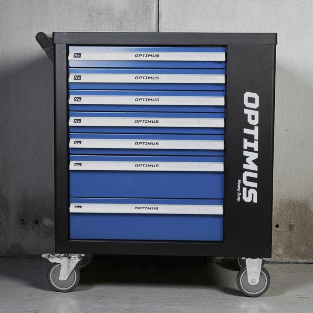 OPT-917P Тележка инструментальная, 7 полок с набором инструментов 289 пр, пластиковая столешница
