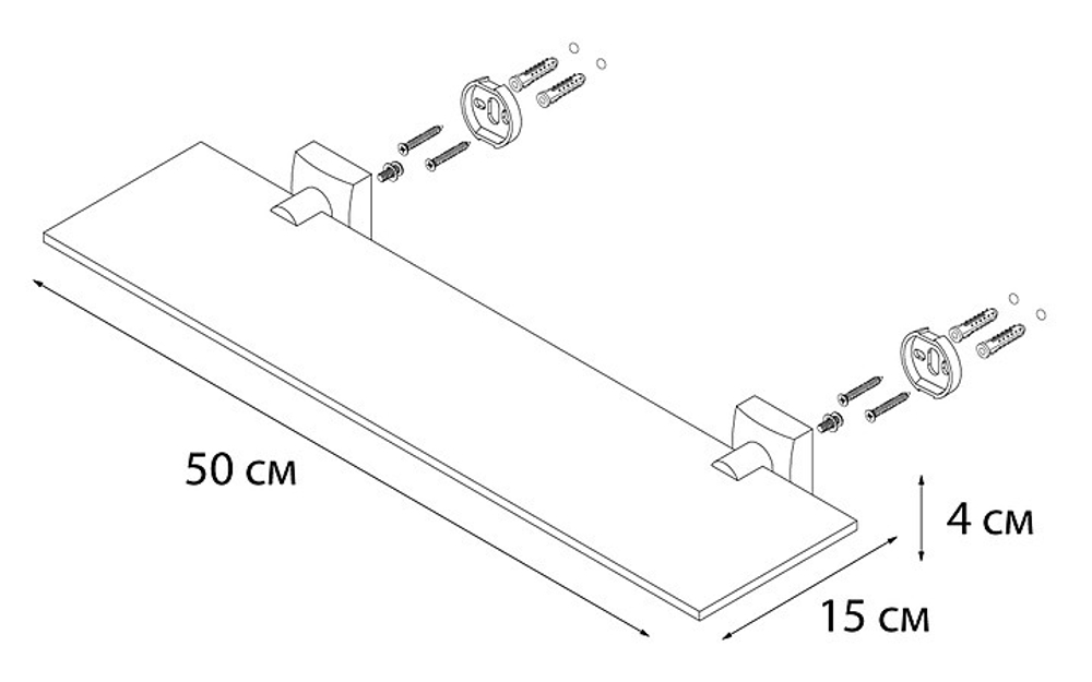 "KVADRO" Полка стеклянная FX-61303