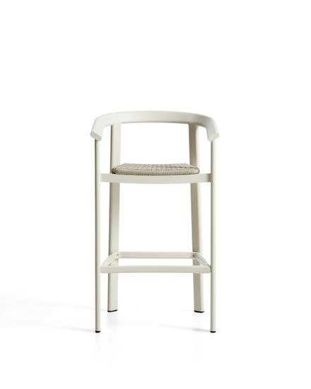 Уличный барный стул Erice из алюминия и веревки цвета экрю, 75 см