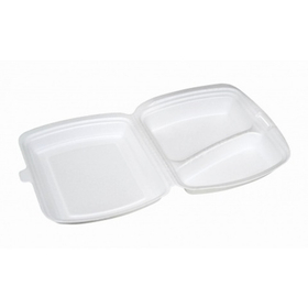 Ланч-бокс одноразовый 2-секционный 249х207х60 мм (в упаковке 100 шт.)