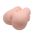 Реалистичный мастурбатор с вибрацией и двумя тоннелями - вагиной и анусом