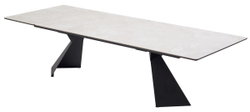Стол ОРИГАМИ  240 AURA IVORY, керамика / Черный каркас М-City