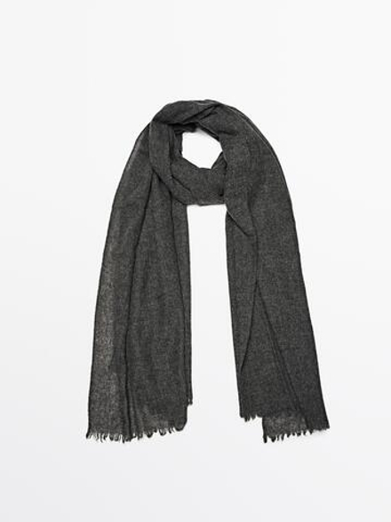 Massimo Dutti Шарф из 100% кашемира, серый