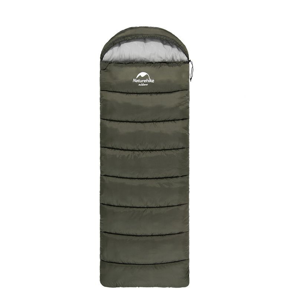 Спальный мешок Naturehike U Series Двойной хлопок осень-зима хаки зелёный U350S, молния слева, 6927595764329L