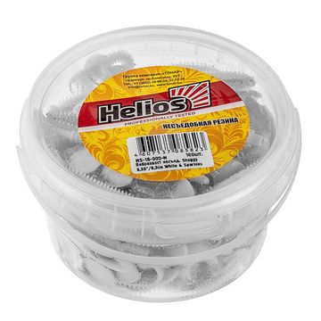 Виброхвост несъедоб. Shaggy 3,35'/8,5 см White & Sparkles 100шт. (HS-16-002-N) Helios