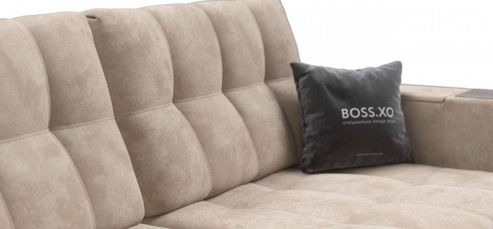 Диван Босс ХО Велюр Алькантара пепел