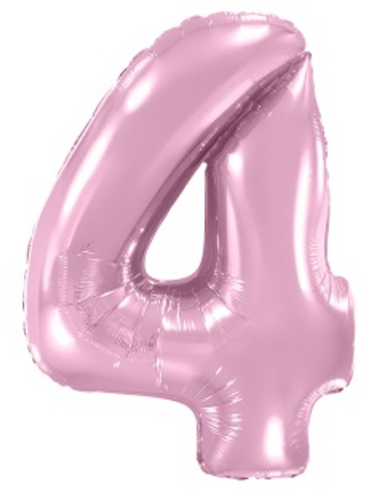 FM Шар 40'' / 102 см "Цифра 4" Розовый Макарунс (БГ-60)