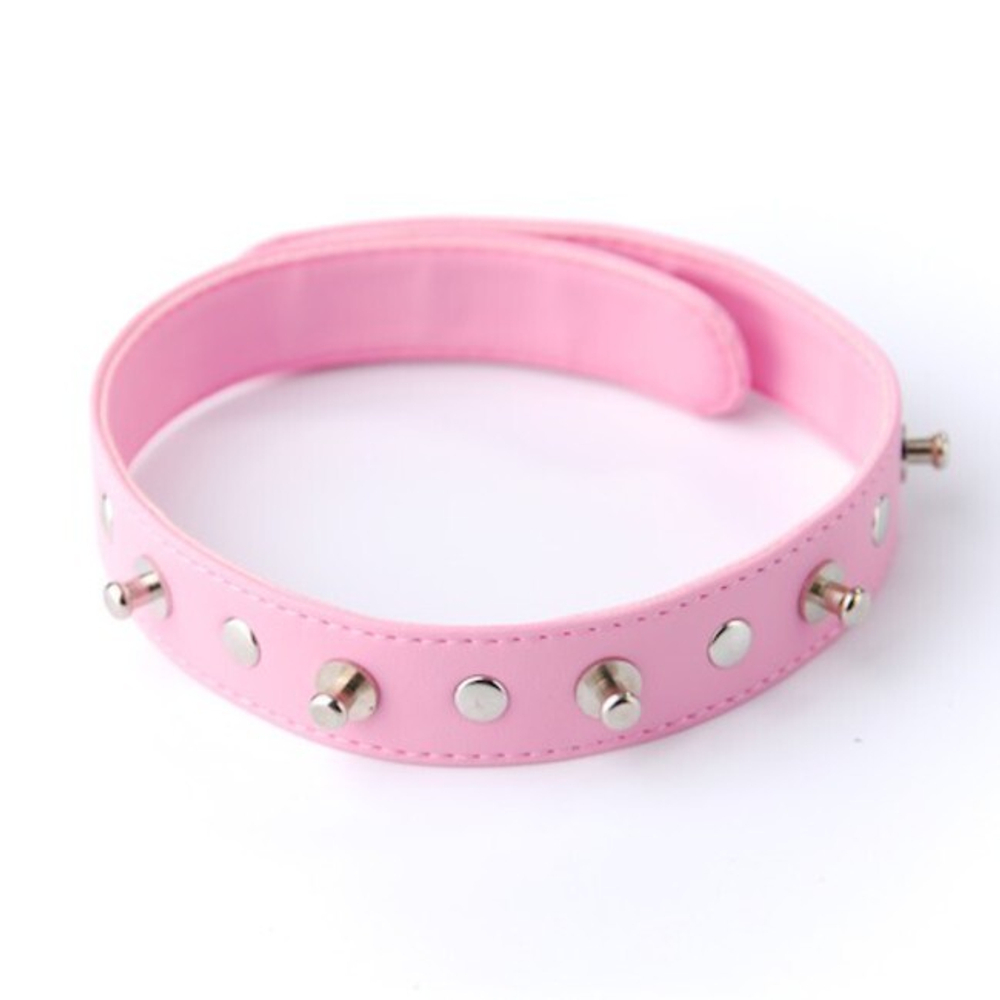 Розовый ошейник из искусственной кожи (розовый ) (Цвет: розовый)