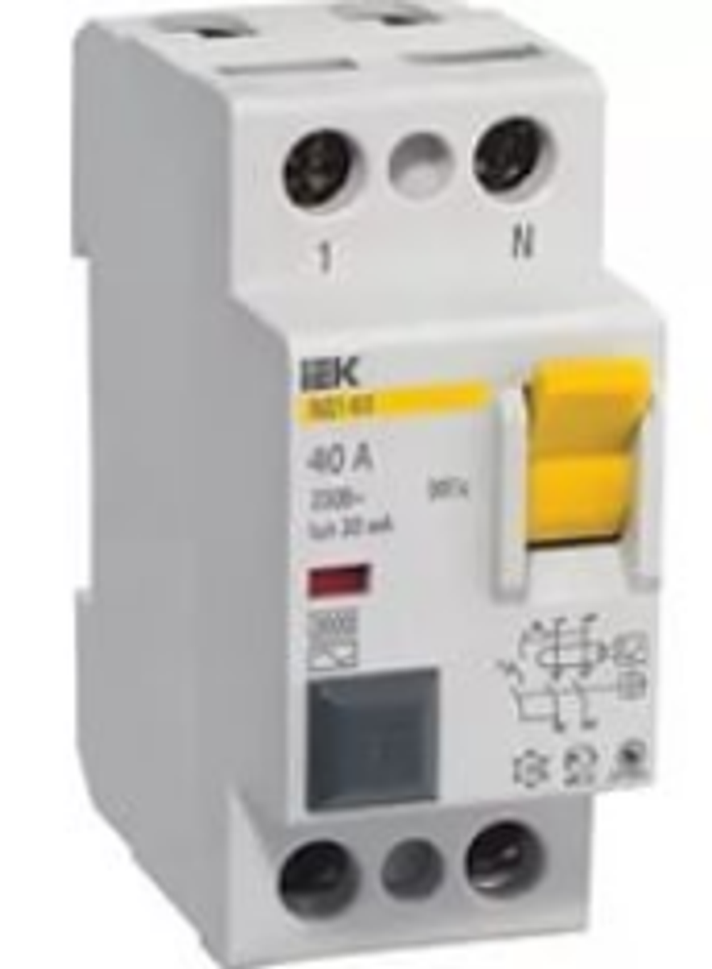 Выключатель дифференциального тока (ВДТ, УЗО)  IEK MDV10-2-040-300