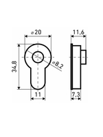 Вставка в накладку, переходник цилиндр-шток, матовый никель