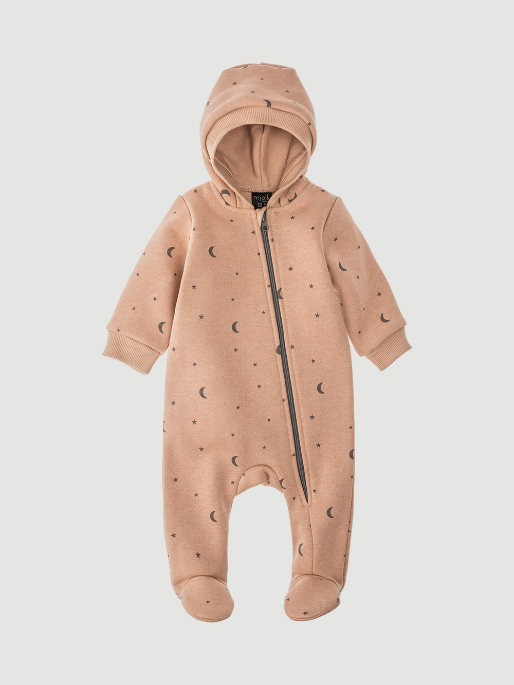 Утеплённый комбинезон с капюшоном Mjölk Camel Moons, с закрытой ножкой
