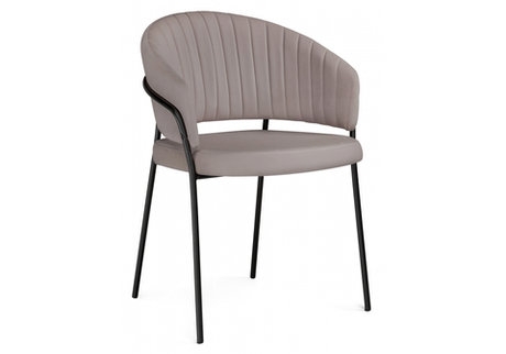 Стул на металлокаркасе Woodville Лео латте Brendy Smoke 04, черный, ножки черные