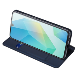 Чехол книжка из PU кожи синего цвета от Dux Ducis для Samsung Galaxy A17 5G, серия Skin Pro Series Case