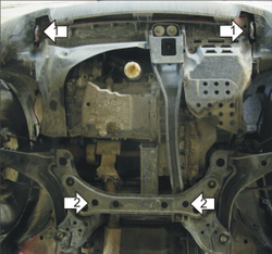 Усиленная защита Motodor картера двигателя, кпп. 2 мм, сталь. для Ford Maverick 2004-2007,Ford Escape 2001-2007,Mazda Tribute 2000-2004,Ford Maverick 2001-2004,Mazda Tribute 2004-2007 арт.00738