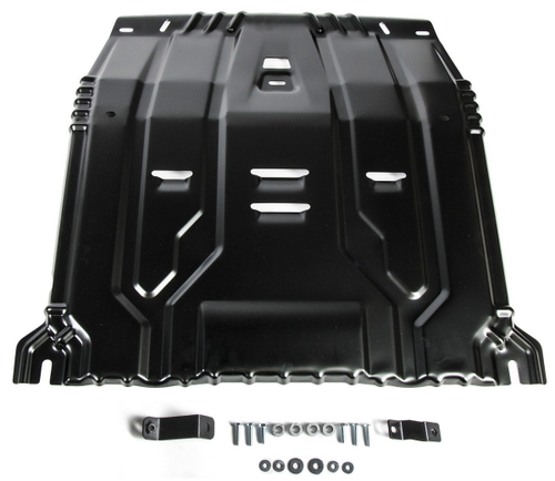 Защита картера и КПП Rival для Hyundai Palisade (V - 2.2D (220 л.с.); 3.5) 2020-н.в., сталь 1.5 мм, с крепежом, штампованная, 111.2385.1