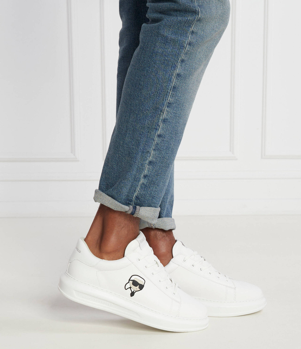 Кожаные кроссовки kapri karl nft lo lace Karl Lagerfeld - экрю(KL52530N)