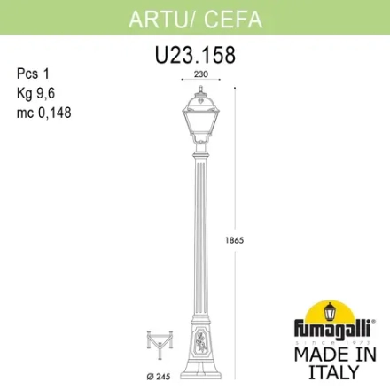 Парковый светильник Fumagalli ARTU/CEFA U23.158.000.VXF1R