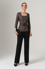 23127 Блузка женская (черно-бежевый)